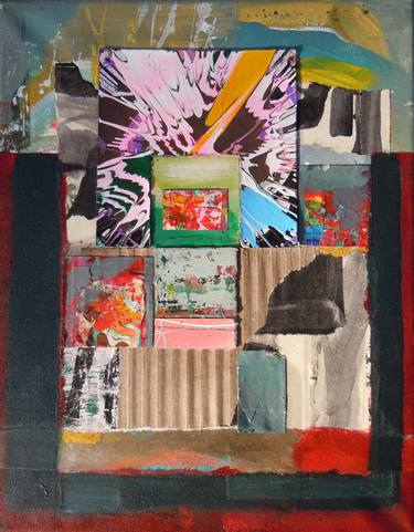 Original Abstract Expressionism Abstract Collage by Ina Wuite