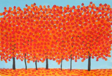Original Minimalism Tree Paintings by Irina Afonskaya