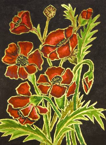 Original Fine Art Floral Printmaking by Irina Afonskaya