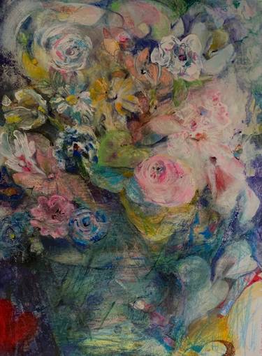 Original Abstract Expressionism Floral Mixed Media by Jo-Anne Sachs Ross