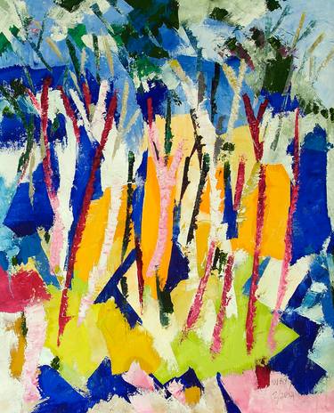 Original Abstract Expressionism Tree Paintings by Kah Wah Tan
