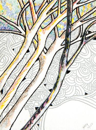 Original Art Deco Tree Drawings by Kah Wah Tan