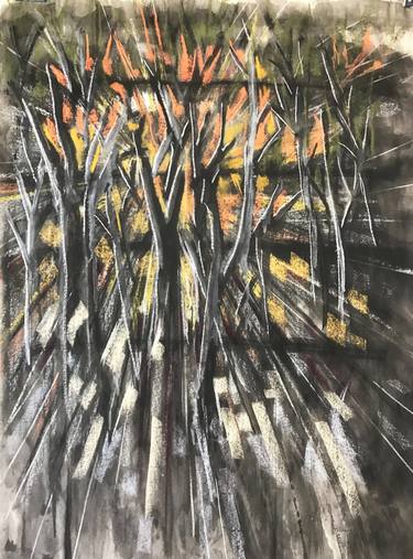Original Abstract Expressionism Tree Paintings by Kah Wah Tan