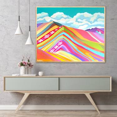 Original Pop Art Landscape Paintings by Gisella Stapleton