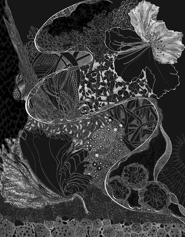 Original Fine Art Abstract Drawings by Lisa Goesling