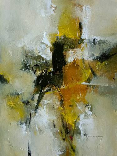 Original Abstract Expressionism Abstract Painting by Gyanmani Ray
