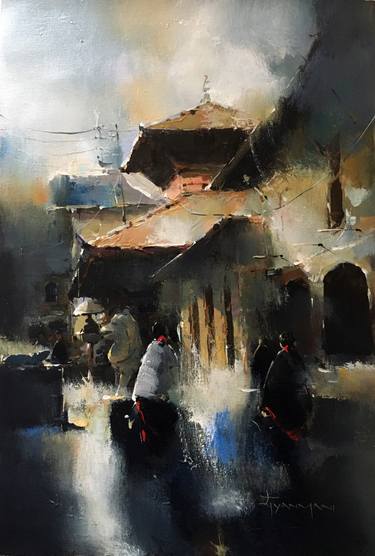 Print of Abstract People Paintings by Gyanmani Ray