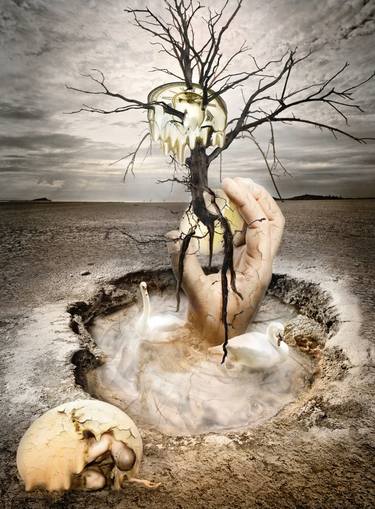 Original Surrealism Time Mixed Media by Carlos  Paulo  Costa Ferreira