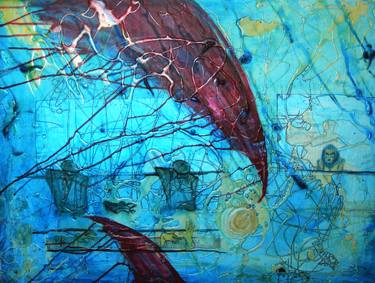 Original Abstract Expressionism Train Paintings by Ginger Pennington