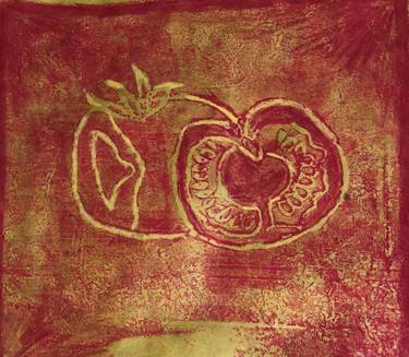 Original Abstract Expressionism Food Printmaking by Kathy Flament