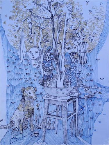Original Illustration Tree Drawings by Aurelija Kairyte-Smolianskiene