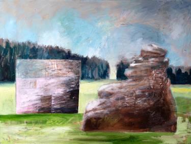 Original Abstract Architecture Painting by Anne Fox