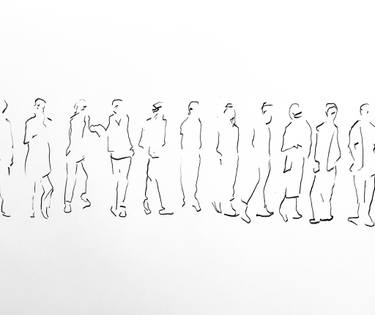 Original Abstract People Drawing by Robert Schmid
