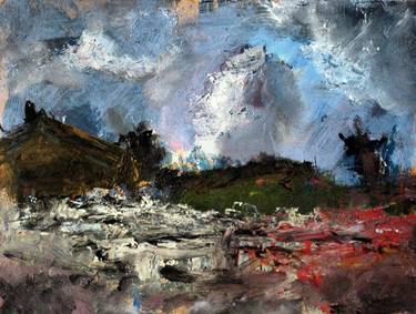 Original Abstract Expressionism Landscape Painting by Jose Fdez-Cavada