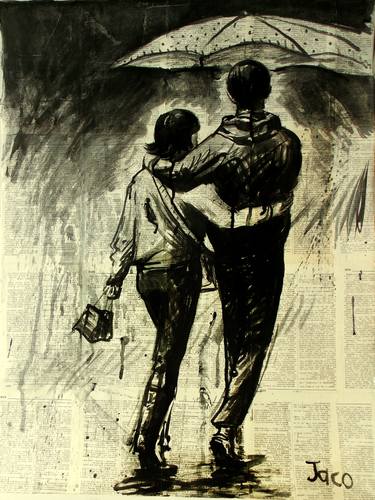 Original Street Art Love Drawing by Jaco Art Enjoyment