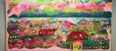 Original Abstract Cities Painting by Dinur Alimkulov
