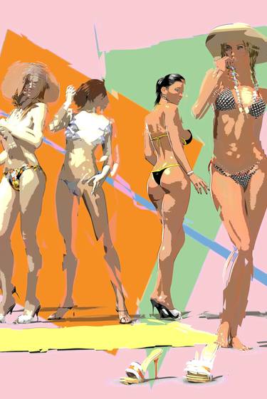 Original Art Deco Beach Digital by Fred Juergen Rogner