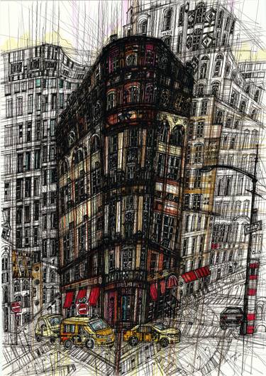 Original Impressionism Cities Drawings by Maria Susarenko