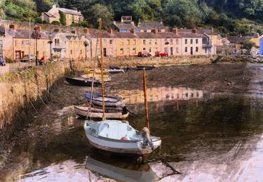 Original Conceptual Boat Mixed Media by Richard Fa White