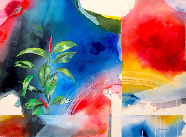 Print of Abstract Nature Paintings by Poovi Art