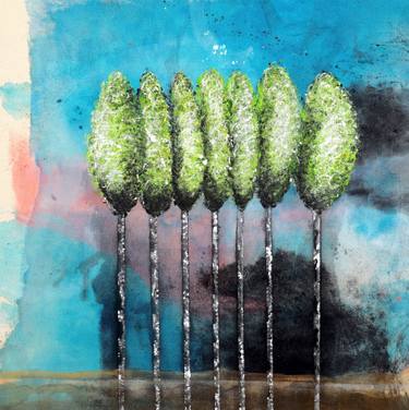 Original Abstract Expressionism Tree Paintings by Poovi Art
