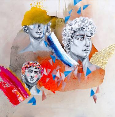 Original Abstract Expressionism Men Paintings by Poovi Art