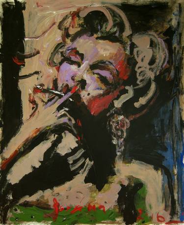 Original Modern Portrait Painting by Zoryana Garbar