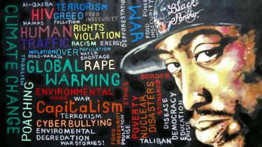 Print of Conceptual Calligraphy Paintings by Oliver Martin Okoth