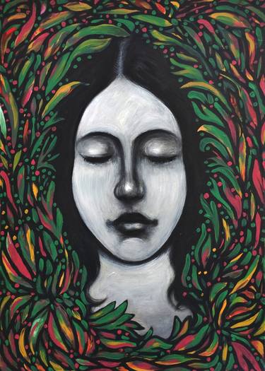 Original Abstract Expressionism Women Painting by Mina Nasr