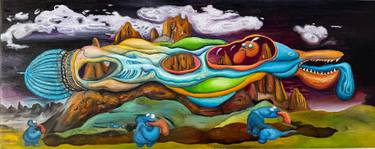 Original Abstract Expressionism Fantasy Painting by Paolo Chiarloni