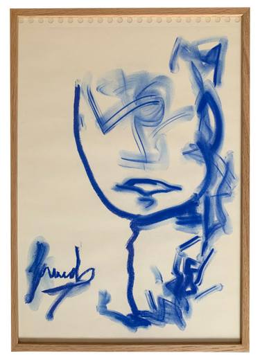 Original Abstract Expressionism Portrait Drawing by David Feruch