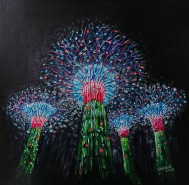 Original Abstract Architecture Paintings by Artist Wabyanko