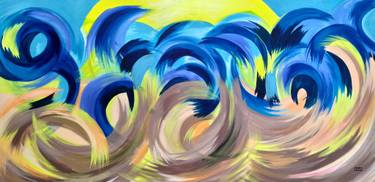 Original Abstract Seascape Paintings by Mirit Orly Levin