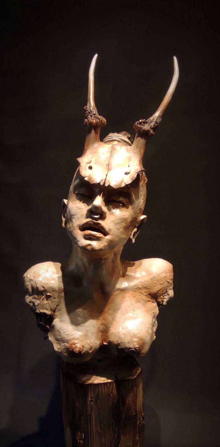 Original Figurative Portrait Sculpture by Elena Kraft