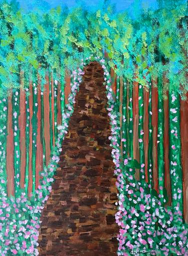Original Abstract Expressionism Tree Paintings by Riky Van Deursen