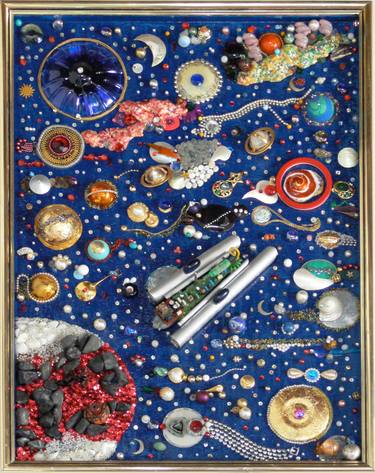 Original Surrealism Outer Space Collage by Tina K