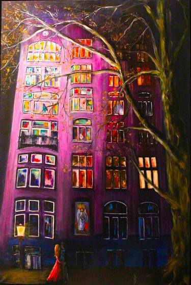 Original Expressionism Light Painting by Tatjana Logatcheva
