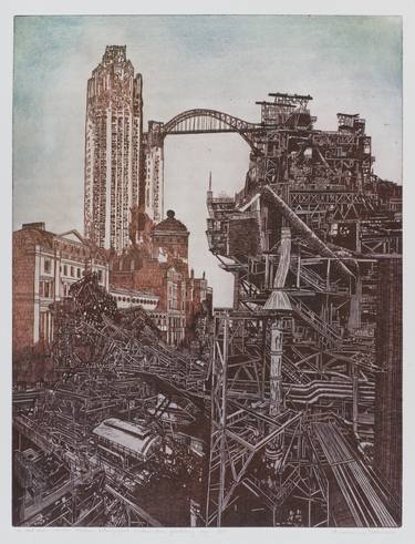 Original Figurative Cities Printmaking by Annemarie Petri