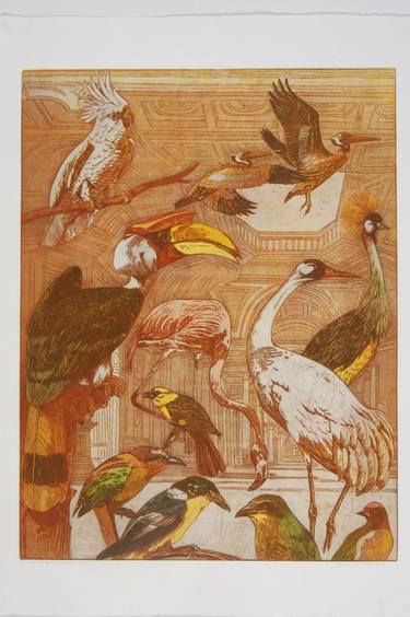 Original Contemporary Animal Printmaking by Annemarie Petri