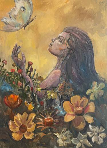 Original Impressionism Women Painting by Robertas Kasperovicius