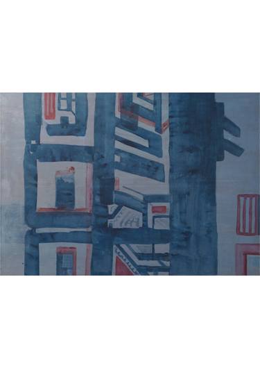 Original Abstract Architecture Painting by Natalija Savranska