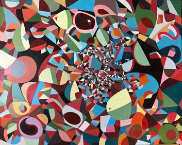 Original Geometric Abstract Painting by Rémi Thibault