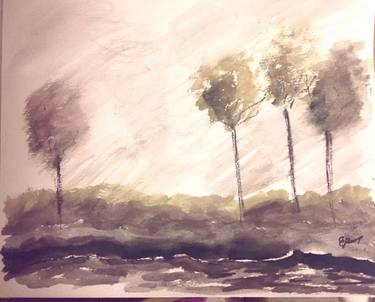 Original Abstract Tree Paintings by Erna Velic