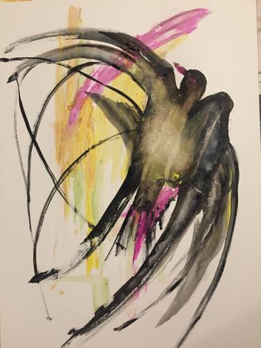Original Art Deco Animal Painting by Erna Velic