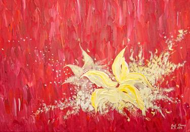 Original Abstract Floral Painting by Paul Chong