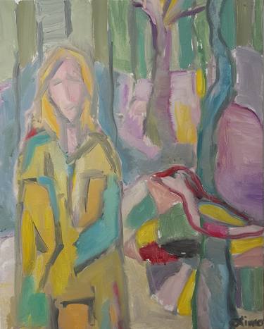 Original Abstract Portrait Painting by Lina Morkunaite