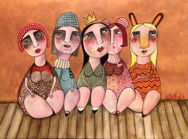 Original Contemporary People Paintings by Eleni Koritou