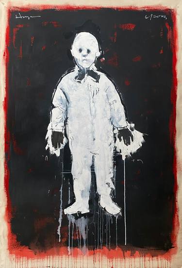 Original Black & White People Mixed Media by H James Hoff