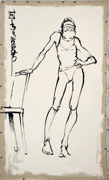Original Black & White People Mixed Media by H James Hoff