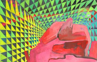 Original geometric Abstract Painting by Alice Case